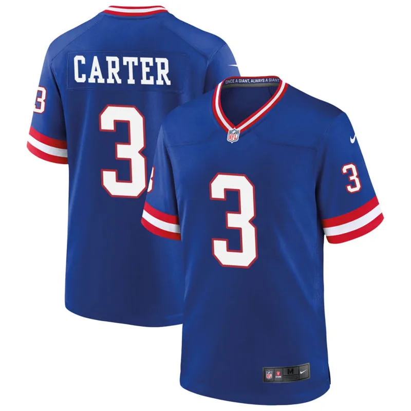 Men's New York Giants #3 Abdul Carter Nike Royal Classic Limited Jersey