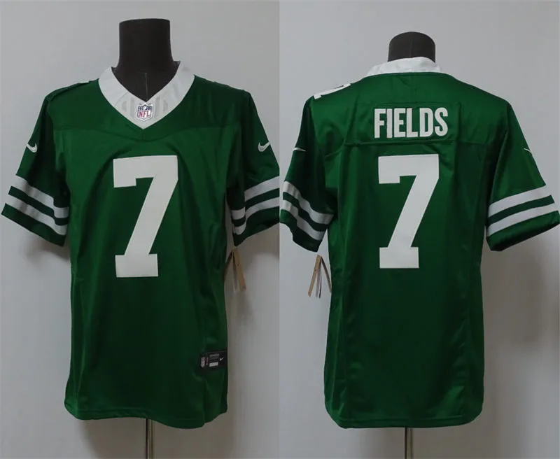 Men's New York Jets #7 Justin Fields Nike Legacy Green Vapor F.U.S.E. Limited Jersey