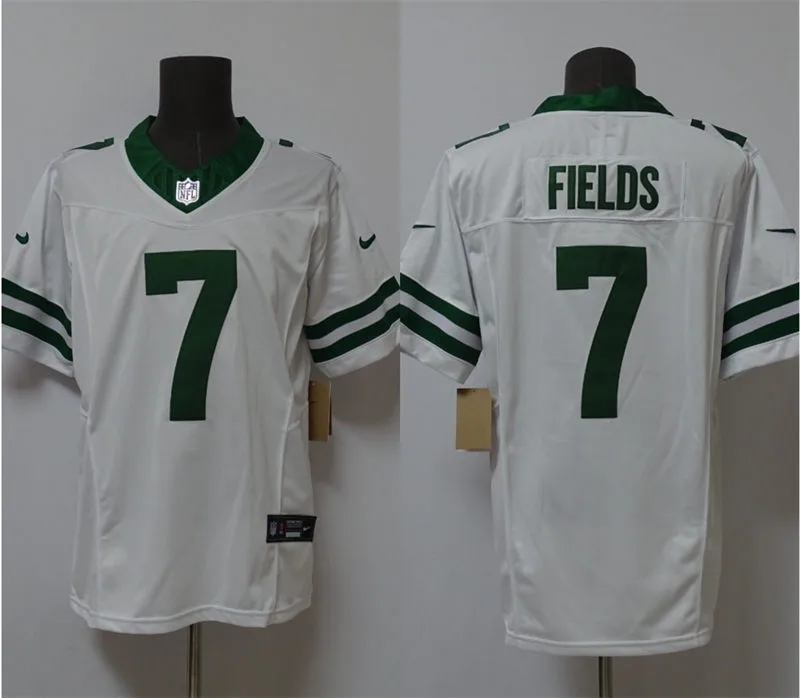 Men's New York Jets #7 Justin Fields White Legacy Game Jersey
