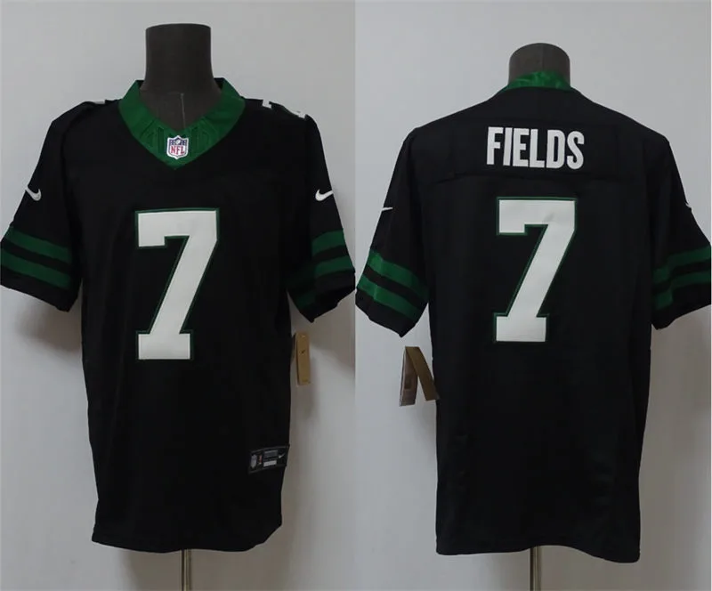 Men's New York Jets #7 Justin Fields Nike Black Alternate Legacy Game Jersey