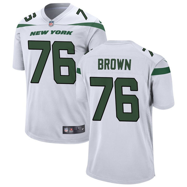 Men's New York Jets #76 Duane Brown Nike White Vapor Limited Jersey