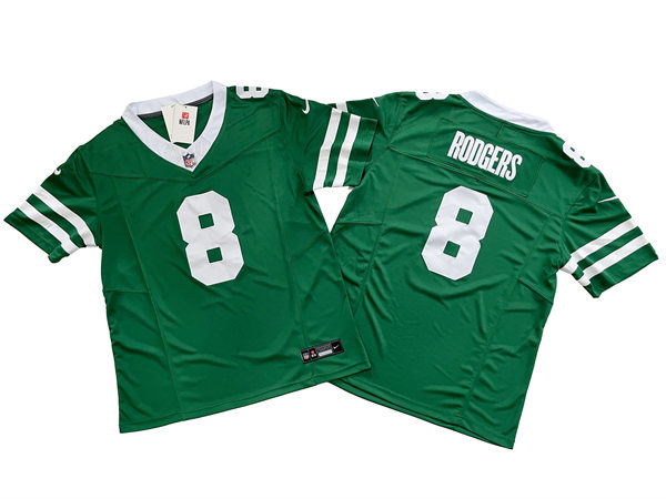 Men's New York Jets #8 Aaron Rodgers Nike Green Legacy Game Jersey