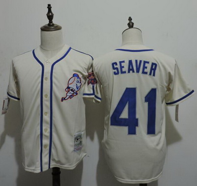 Men's New York Mets #41 Tom SEAVER WORLD SERIES 1969 MLB COOPERSTOWN Throwback Vintage  JERSEY