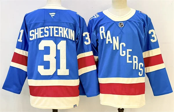 Men's New York Rangers #31 Igor Shesterkin Fanatics 100th Anniversary Premium Centennial Jersey