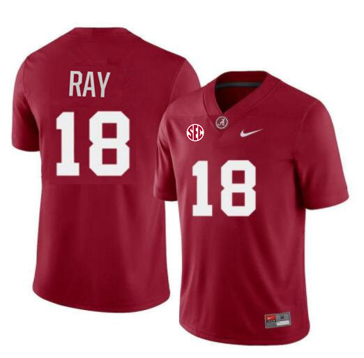 Mens Alabama Crimson Tide #18 Labryan Ray Nike Crimson College Football Game Jersey