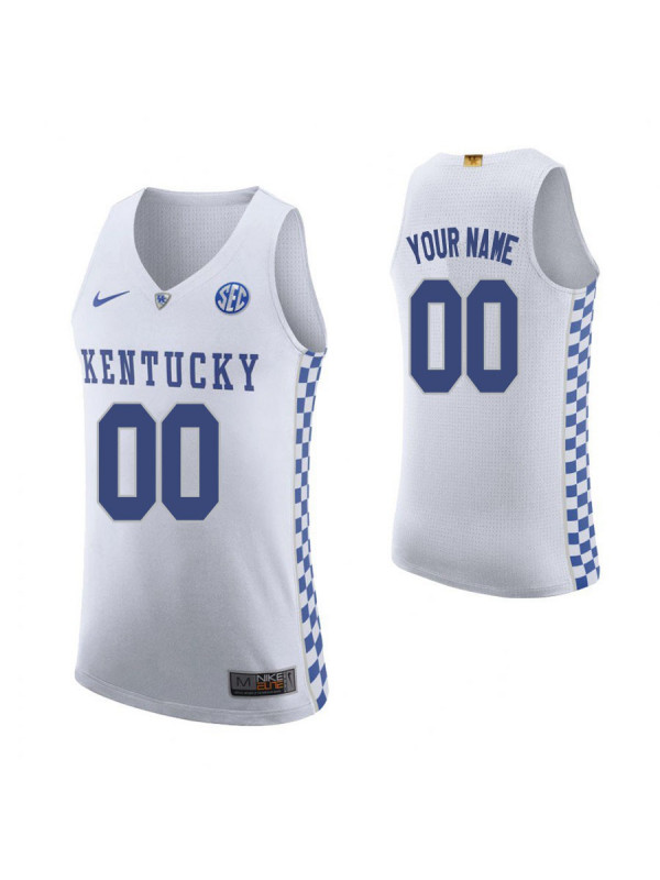 Men's Kentucky Wildcats Customized Nike White College Basketball Jersey