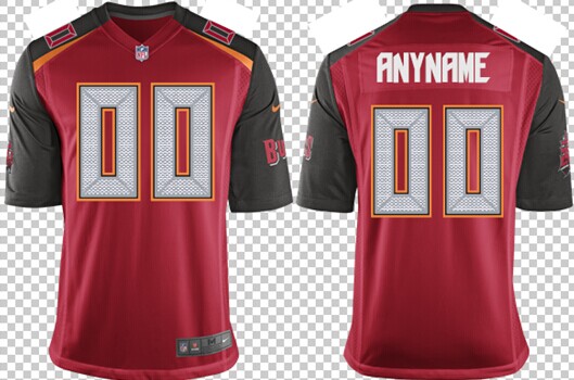 Men's Buccaneers Red Nik Game Customized Jersey