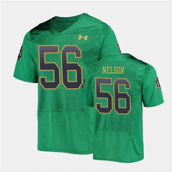 Men's Norte Dame Fighting Irish #56 Quenton Nelson Green With Name Under Armour Stitched NCAA College Football Jersey