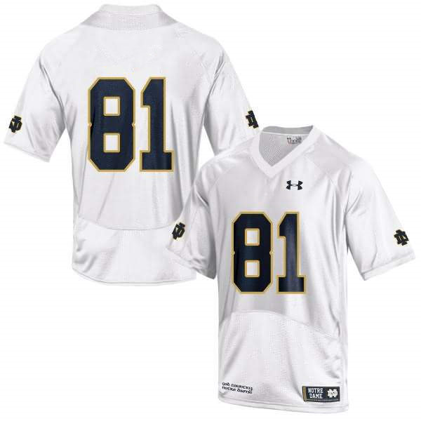 Men's Notre Dame Fighting Irish #81 Tim Brown Under Armour White College Football Game Jersey