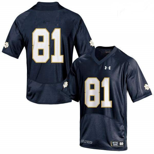 Mens Notre Dame Fighting Irish #81 Tim Brown Under Armour Navy College Football Jersey -Without Name