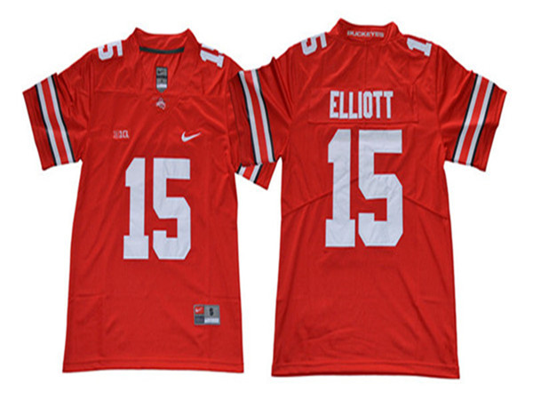 Men's Ohio State Buckeyes #15 Ezekiel Elliott Red Nike Limited College Football Jersey
