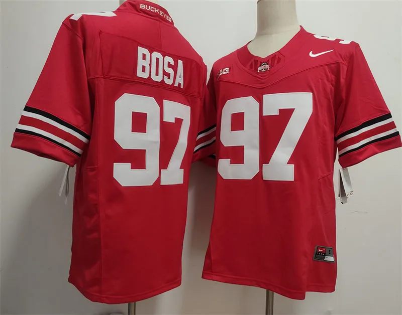 Men's Ohio State Buckeyes #97 Nick Bosa Nike Red Limited College Football Jersey