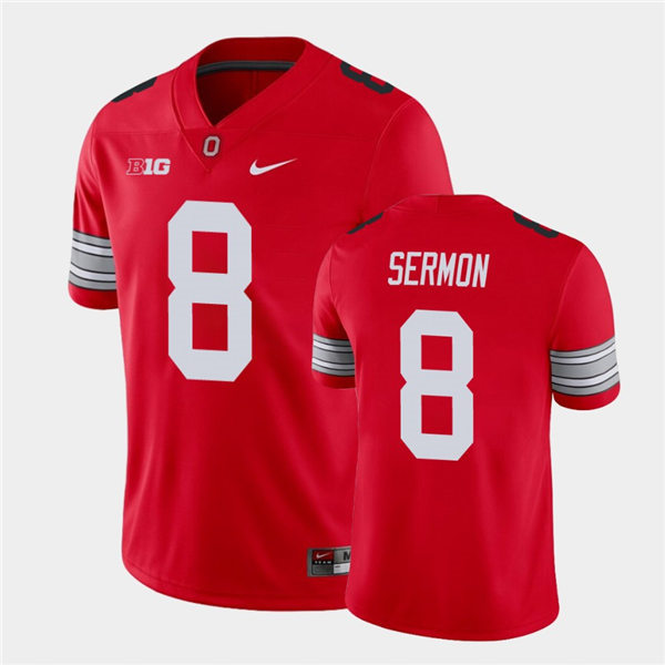 Men's Ohio State Buckeyes #8 Trey Sermon Nike Scarlet Retro Football Jersey