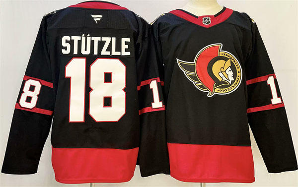Men's Ottawa Senators #18 Tim Stutzle Tim Stuetzle Fanatics Home Black Player Jersey