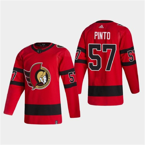 Mens Ottawa Senators #57 Shane Pinto Adidas NHL 2021 Season Reverse Retro Authentic Special Edition Jersey