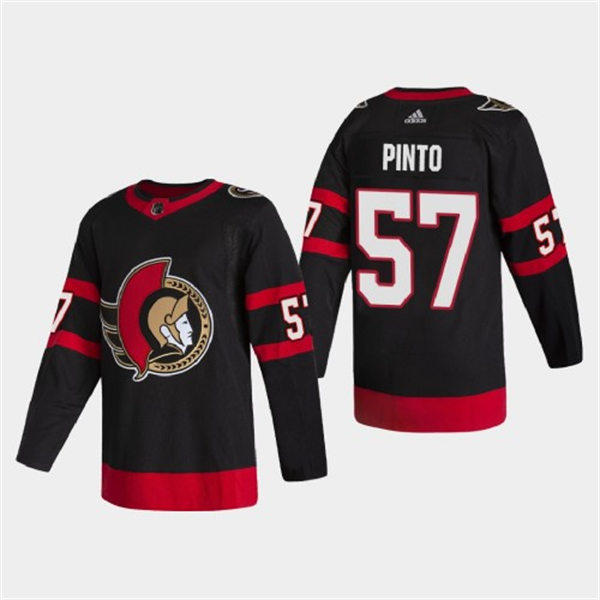 Mens Ottawa Senators #57 Shane Pinto Stiched adidas Black Home Jersey