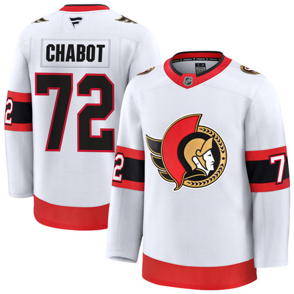 Men's Ottawa Senators #72 Thomas Chabot Fanatics White Away Premium Jersey