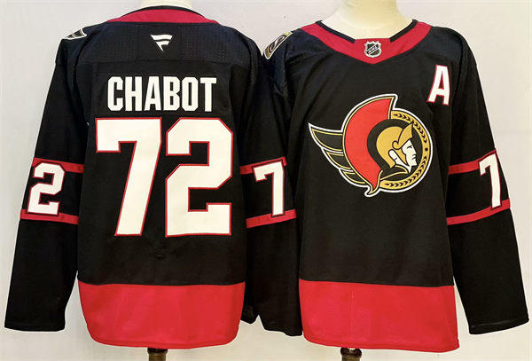 Women's Ottawa Senators #72 Thomas Chabot Stitched Fanatics Home Black Player Jersey