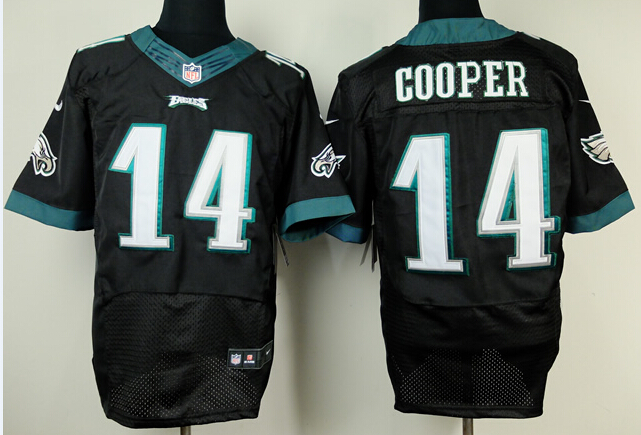 Men's Philadelphia Eagles #14 Riley Cooper 2014 Black Nik Elite Jersey