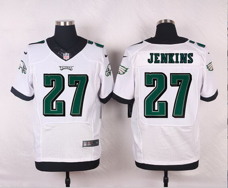 Men's Philadelphia Eagles #27 Malcolm Jenkins White Nik Elite Jersey