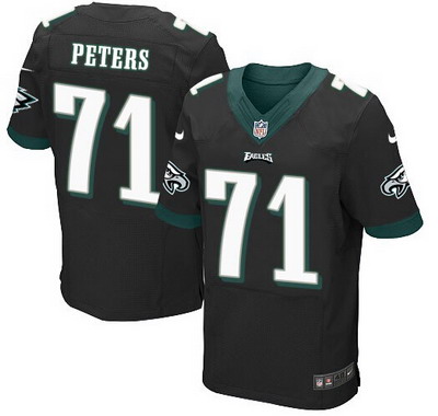 Mens Nike NFL Elite Jersey Philadelphia Eagles #71 Jason Peters Black