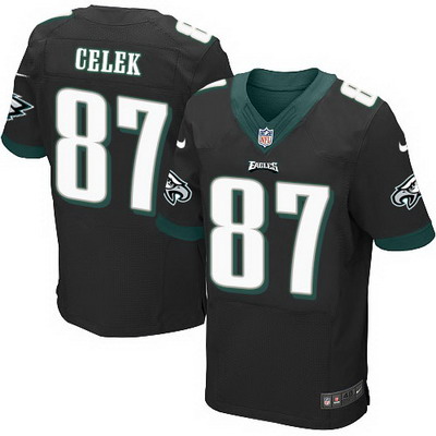 Men's Philadelphia Eagles #87 Brent Celek 2014 Black Nik Elite Jersey 