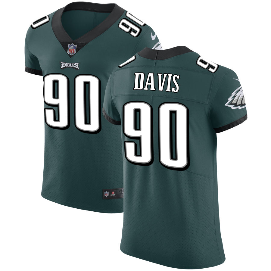 Men's Philadelphia Eagles #90 Jordan Davis Nike Midnight Green Vapor Limited Jersey