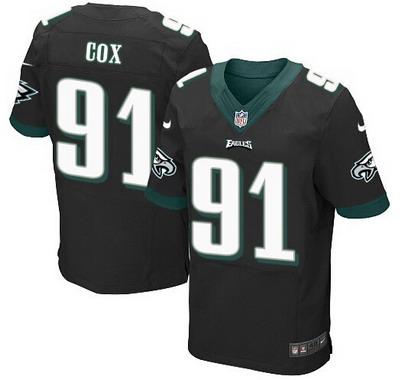 Mens Nike Philadelphia Eagles Jersey #91 Fletcher Cox Elite Black