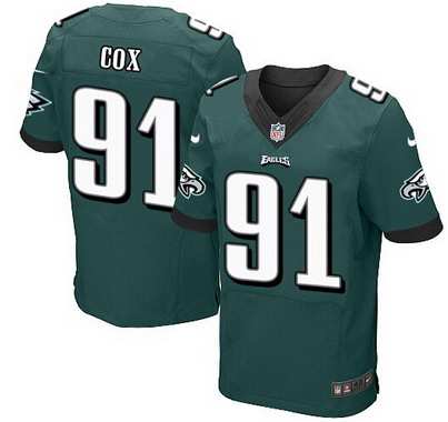 Nike Philadelphia Eagles #91 Fletcher Cox Dark Green Elite Style Jersey