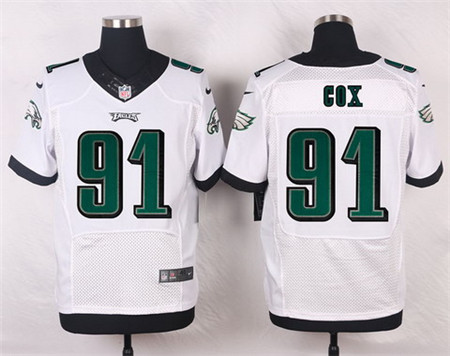 Mens Philadelphia Eagles Nike Jersey #91 Fletcher Cox White Elite