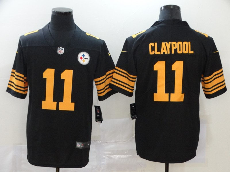 Men's Pittsburgh Steelers #11 Chase Claypool Nike Black Vapor Untouchable Color Rush Jersey