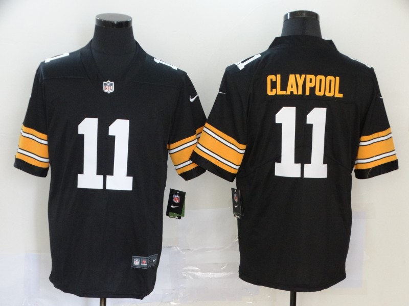 Men's Pittsburgh Steelers #11 Chase Claypool Nike Black Limited Football Jersey
