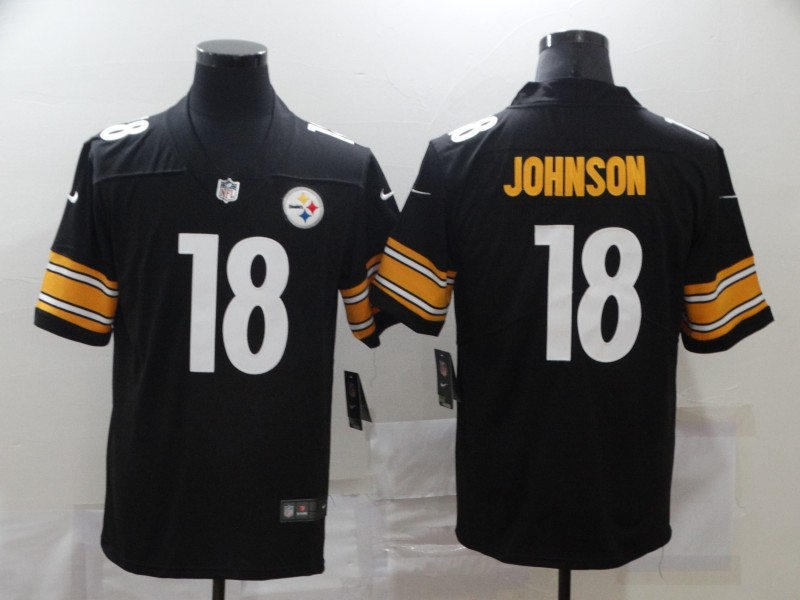 Men's Pittsburgh Steelers #18 Diontae Johnson Nike Black Player Game Football Jersey