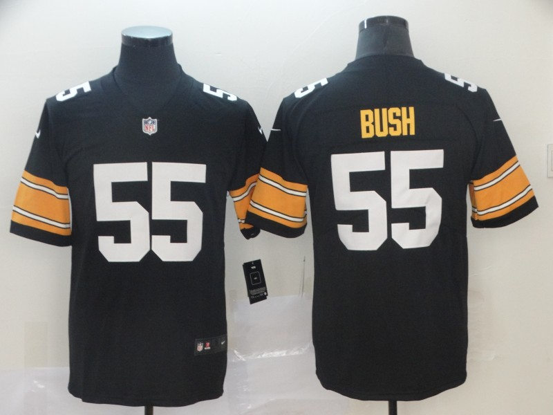 Men's Pittsburgh Steelers #55 Devin Bush Jr Nike Black Alternate  Football Jersey