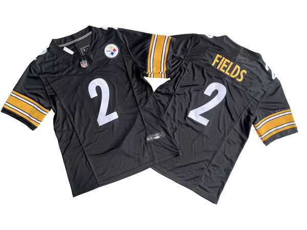 Men's Pittsburgh Steelers #2 Justin Fields Nike Black Vapor F.U.S.E. Limited Jersey