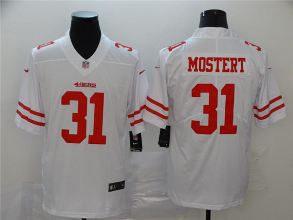 Men's San Francisco 49ers #31 Raheem Mostert Nike White Vapor Limited Player Jersey