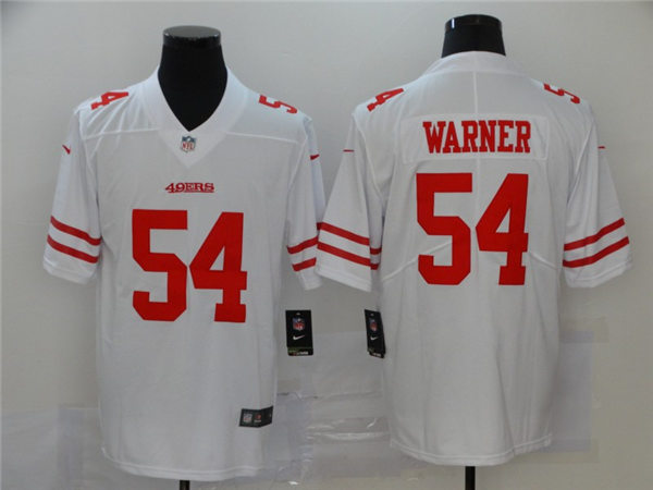 Men's San Francisco 49ers #54 Fred Warner Nike White Vapor Limited Player Jersey