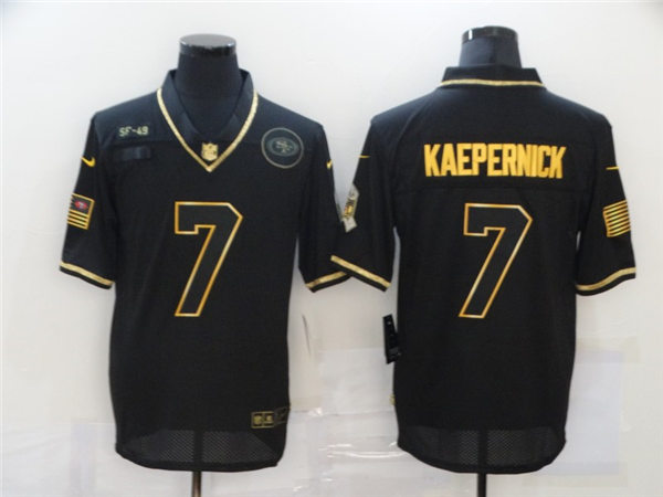 Men's San Francisco 49ers #7 Colin Kaepernick Nike Black 2020 Salute To Service Limited Jersey