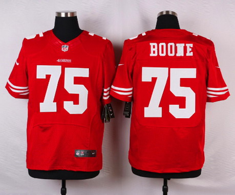 Men's Nik Elite Jersey San Francisco 49ers #75 Alex Boone Red