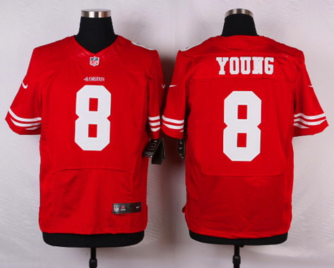 Men's San Francisco 49ers Retired Player #8 Steve Young Scarlet Red NFL Nike Elite Jersey