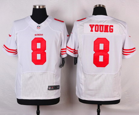 Men's San Francisco 49ers Retired Player#8 Steve Young White Nike Elite Jersey