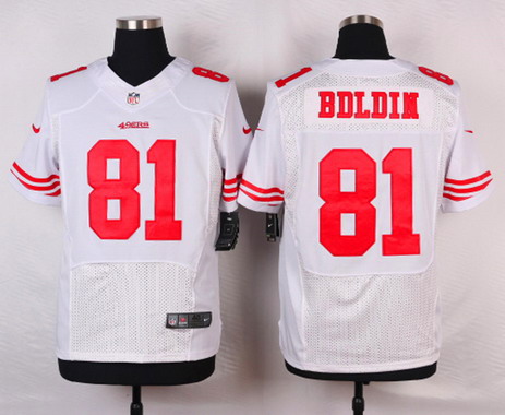 Men's San Francisco 49ers #81 Anquan Boldin White Nik Elite Jersey