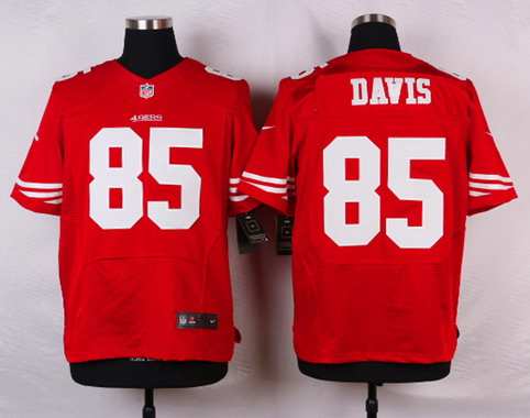 Men's San Francisco 49ers #85 Vernon Davis Red Nik Elite Jersey