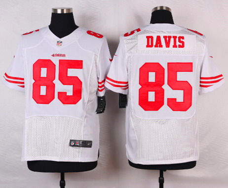 Men's San Francisco 49ers #85 Vernon Davis White Nik Elite Jersey