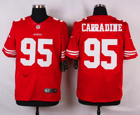 Men's Nik Elite Jersey San Francisco 49ers #95 Orunellius Carradine Red