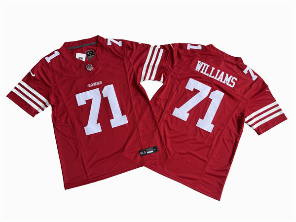 Mens San Francisco 49ers #71 Trent Williams Nike Scarlet F.U.S.E. Vapor Limited Player Jersey