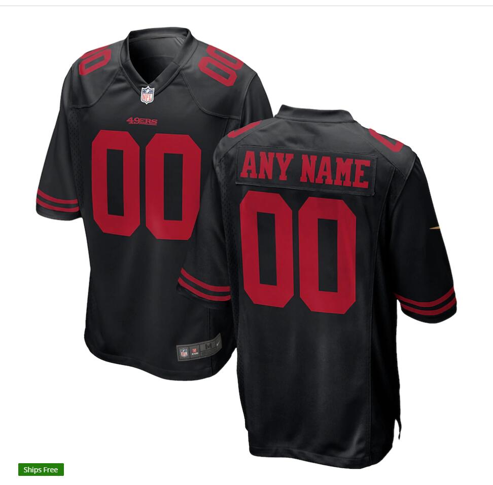 Youth San Francisco 49ers Nike Black Alternate Custom Game Jersey