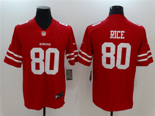 Men's San Francisco 49ers Retired Player #80 Jerry Rice Nike Scarlet Vapor Limited Player Jersey