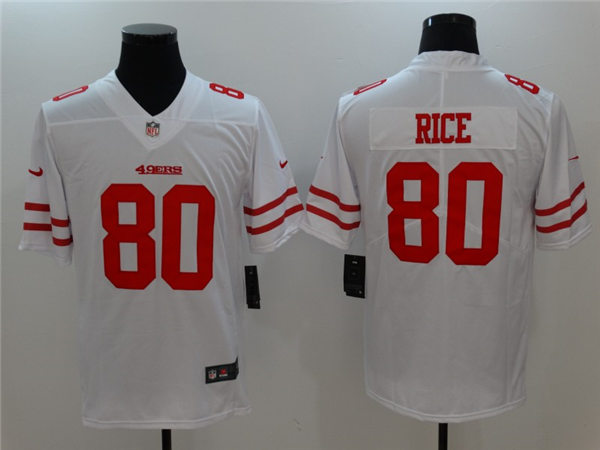 Men's San Francisco 49ers Retired Player #80 Jerry Rice Nike White Vapor Limited Player Jersey