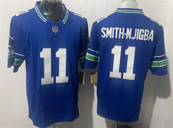 Mens Seattle Seahawks #11 Jaxon Smith-Njigba Royal Throwback F.U.S.E. Limited Jersey